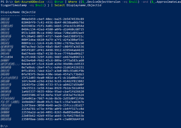 Screenshot with Powershell CmdLets