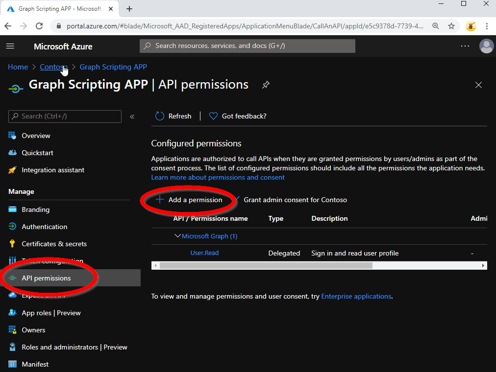 Screenshot of the Azure AD Portal for creating a new App Registration