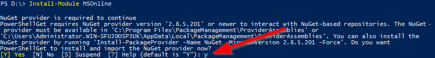 Screenshot of the PowerShell cmdlet Install-Module